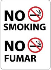 NMC - "No Smoking", 14" Long x 10" Wide, Rigid Plastic Safety Sign - Rectangle, 0.05" Thick, Use for Smoking Regulations - Exact Tooling
