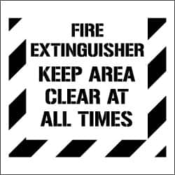NMC - Fire Extinguisher - Keep Area Clear at All Times Stencil - 0.06 Inch Thick, Polyethylene, English - Exact Tooling