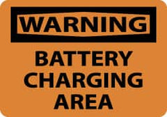 NMC - "Warning - Battery Charging Area", 7" Long x 10" Wide, Aluminum Safety Sign - Rectangle, 0.04" Thick, Use for Accident Prevention - Exact Tooling