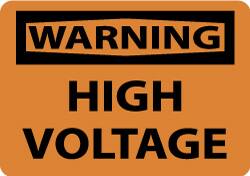 NMC - "Warning - High Voltage", 7" Long x 10" Wide, Aluminum Safety Sign - Rectangle, 0.04" Thick, Use for Accident Prevention - Exact Tooling
