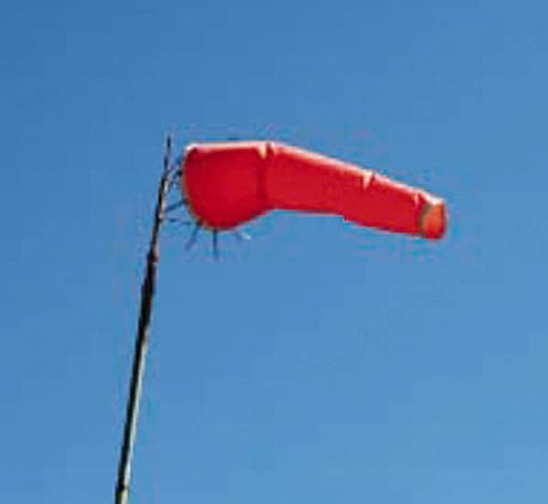 NMC - Vinyl Coated Fabric Wind Sock - 18 Inch Inlet Diameter, 96 Inch Long, Orange - Exact Tooling