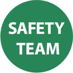 NMC - Safety Team, Hard Hat Label - White on Green, 2" Thick, For Accident Prevention - Exact Tooling