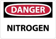 NMC - "Danger - Nitrogen", 10" Long x 14" Wide, Rigid Plastic Safety Sign - Rectangle, 0.05" Thick, Use for Hazardous Materials - Exact Tooling