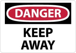 NMC - "Danger - Keep Away", 7" Long x 10" Wide, Aluminum Safety Sign - Rectangle, 0.04" Thick, Use for Accident Prevention - Exact Tooling