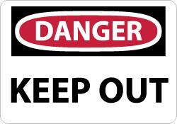 NMC - "Danger - Keep Out", 7" Long x 10" Wide, Aluminum Safety Sign - Rectangle, 0.04" Thick, Use for Accident Prevention - Exact Tooling