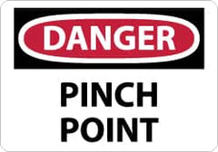 NMC - "Danger - Pinch Point", 7" Long x 10" Wide, Aluminum Safety Sign - Rectangle, 0.04" Thick, Use for Accident Prevention - Exact Tooling