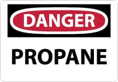 NMC - "Danger - Propane", 7" Long x 10" Wide, Aluminum Safety Sign - Rectangle, 0.04" Thick, Use for Hazardous Materials - Exact Tooling