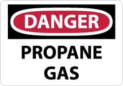 NMC - "Danger - Propane Gas", 7" Long x 10" Wide, Aluminum Safety Sign - Rectangle, 0.04" Thick, Use for Hazardous Materials - Exact Tooling