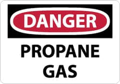 NMC - "Danger - Propane Gas", 7" Long x 10" Wide, Aluminum Safety Sign - Rectangle, 0.04" Thick, Use for Hazardous Materials - Exact Tooling