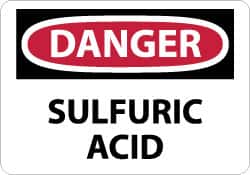 NMC - "Danger - Sulfuric Acid", 7" Long x 10" Wide, Aluminum Safety Sign - Rectangle, 0.04" Thick, Use for Hazardous Materials - Exact Tooling