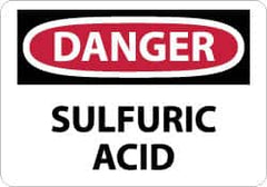 NMC - "Danger - Sulfuric Acid", 7" Long x 10" Wide, Aluminum Safety Sign - Rectangle, 0.04" Thick, Use for Hazardous Materials - Exact Tooling