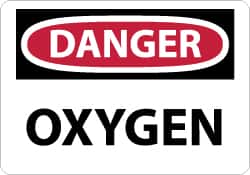 NMC - "Danger - Oxygen", 7" Long x 10" Wide, Aluminum Safety Sign - Rectangle, 0.04" Thick, Use for Hazardous Materials - Exact Tooling
