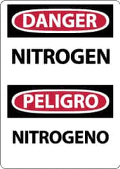 NMC - "Danger - Nitrogen", 14" Long x 10" Wide, Rigid Plastic Safety Sign - Rectangle, 0.05" Thick, Use for Hazardous Materials - Exact Tooling