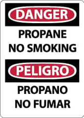 NMC - "Danger - Propane - No Smoking", 14" Long x 10" Wide, Rigid Plastic Safety Sign - Rectangle, 0.05" Thick, Use for Accident Prevention - Exact Tooling