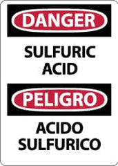 NMC - "Danger - Sulfuric Acid", 14" Long x 10" Wide, Aluminum Safety Sign - Rectangle, 0.04" Thick, Use for Hazardous Materials - Exact Tooling
