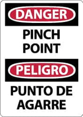 NMC - "Danger - Pinch Point", 14" Long x 10" Wide, Rigid Plastic Safety Sign - Rectangle, 0.05" Thick, Use for Accident Prevention - Exact Tooling