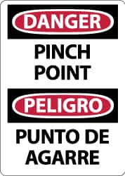 NMC - "Danger - Pinch Point", 14" Long x 10" Wide, Aluminum Safety Sign - Rectangle, 0.04" Thick, Use for Accident Prevention - Exact Tooling