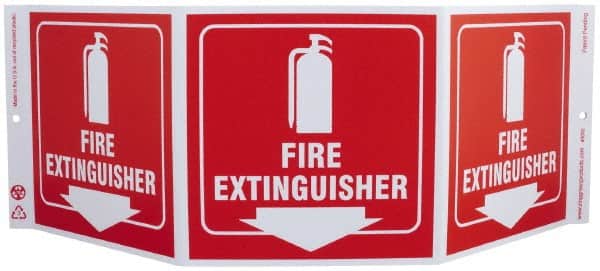 NMC - Fire Extinguisher, Rigid Plastic Fire Sign - 20" Wide x 7-1/2" High - Exact Tooling