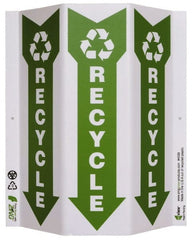 NMC - "Recycle", 12" Long x 9" Wide, Rigid Plastic Safety Sign - Rectangle, 0.01" Thick, Use for Restroom, Janitorial & Housekeeping - Exact Tooling