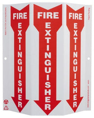 NMC - Fire Extinguisher, Rigid Plastic Fire Sign - 9" Wide x 12" High - Exact Tooling