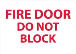 NMC - Fire Door - Do Not Block, Aluminum Fire Sign - 10" Wide x 7" High - Exact Tooling