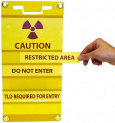 NMC - 16-1/2" Long x 8" Wide, Rigid Plastic Safety Sign - Rectangle, 0.01" Thick, Use for Hazardous Materials - Exact Tooling