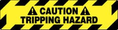 NMC - Caution - Tripping Hazard, Anti-Skid Pressure-Sensitive Vinyl Floor Sign - Rectangle, Black on Yellow, Adhesive Backed, For Accident Prevention - Exact Tooling