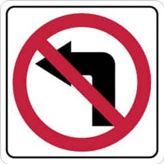 NMC - "Strike on Left Arrow", 24" Wide x 24" High, Aluminum Traffic Control Signs - 0.08" Thick, Red & Black on White, High Intensity Reflectivity, Square, Post Mount - Exact Tooling