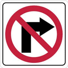 NMC - "Strike on Right Arrow", 24" Wide x 24" High, Aluminum Traffic Control Signs - 0.08" Thick, Red & Black on White, High Intensity Reflectivity, Square, Post Mount - Exact Tooling