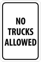 NMC - "Not an Exit", 18" Wide x 24" High, Aluminum Parking Lot Traffic Signs - 0.08" Thick, Black on White, High Intensity Reflectivity, Rectangle, Post Mount - Exact Tooling
