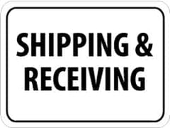 NMC - "Shipping & Receiving", 24" Wide x 18" High, Aluminum Parking Lot Traffic Signs - 0.08" Thick, Black on White, High Intensity Reflectivity, Rectangle, Post Mount - Exact Tooling