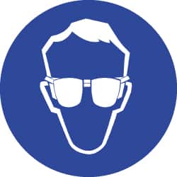 NMC - ISO Label - White & Blue, 2" Long x 2" High, Sign Muscle Finish - Exact Tooling