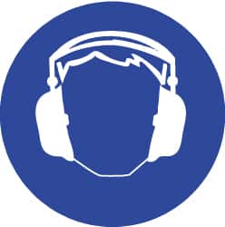 NMC - ISO Label - White & Blue, 2" Long x 2" High, Sign Muscle Finish - Exact Tooling