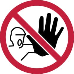 NMC - ISO Label - Black, Red & White, 4" Long x 4" High, Sign Muscle Finish - Exact Tooling