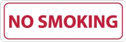 NMC - Smoking Regulations Label - Legend: No Smoking, English, Red on White, 12" Long x 4" High, Sign Muscle Finish - Exact Tooling