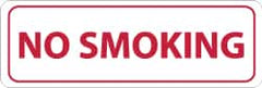 NMC - Smoking Regulations Label - Legend: No Smoking, English, Red on White, 12" Long x 4" High, Sign Muscle Finish - Exact Tooling