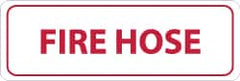 NMC - Fire Hose, Pressure Sensitive Vinyl Fire Sign - 12" Wide x 4" High - Exact Tooling
