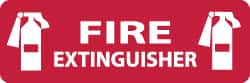 NMC - Fire Extinguisher, Pressure Sensitive Vinyl Fire Sign - 12" Wide x 4" High - Exact Tooling