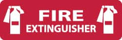 NMC - Fire Extinguisher, Pressure Sensitive Vinyl Fire Sign - 12" Wide x 4" High - Exact Tooling