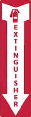 NMC - Extinguisher, Pressure Sensitive Vinyl Fire Sign - 4" Wide x 12" High - Exact Tooling
