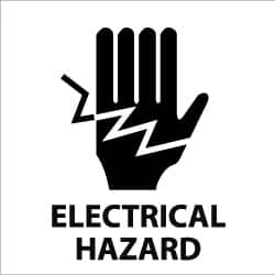 NMC - Accident Prevention Label - Legend: Electrical Hazard, English, Black & White, 4" Long x 4" High, Sign Muscle Finish - Exact Tooling