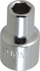 Proto - 1/2" Drive, Standard Hand Socket - 6 Points, 1-1/2" OAL, Alloy Steel, Chrome Finish - Exact Tooling