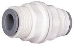 Parker - 1/4" OD, Bio-Sourced Nylon 11 Push-to-Connect Bulkhead Union - 230 Max psi, White - Exact Tooling