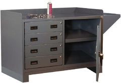 Durham - 4 Drawer, 1 Shelf Industrial Workstation - 2,000 Lb Capacity, Gray, 60" Wide x 38" High - Exact Tooling
