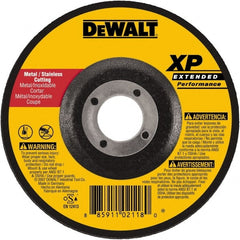 DeWALT - 24 Grit, 9" Wheel Diam, 1/4" Wheel Thickness, Type 27 Depressed Center Wheel - Zirconia Alumina, Resinoid Bond, 6,600 Max RPM, Compatible with Angle Grinder - Exact Tooling
