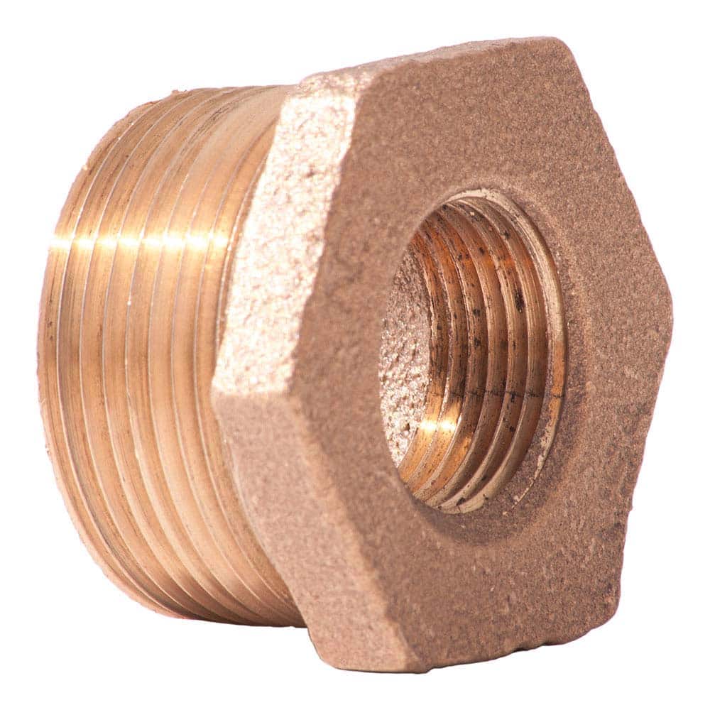 Merit Brass - Brass & Chrome Pipe Fittings Type: Hex Bushing Fitting Size: 1 x 3/8 - Exact Tooling