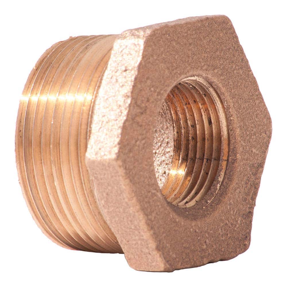 Merit Brass - Brass & Chrome Pipe Fittings Type: Hex Bushing Fitting Size: 2-1/2 x 2 - Exact Tooling