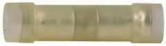 3M - 12 to 10 AWG Compatible, Nylon Fully Insulated, Crimp-On Butt Splice Terminal - Copper Contacts, Zinc Contact Plating, Yellow - Exact Tooling