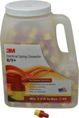 3M - 2, 18 to 2, 8 AWG, 600 Volt, Flame Retardant, Wing Twist on Wire Connector - Red & Yellow, 221°F - Exact Tooling