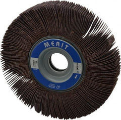 Merit Abrasives - 6" Diam, 60 Grit Aluminum Oxide Unmounted Flap Wheel - 1" Hole, 1" Wide, Coated, Medium Grade, 6,000 Max RPM , Cloth Backing - Exact Tooling